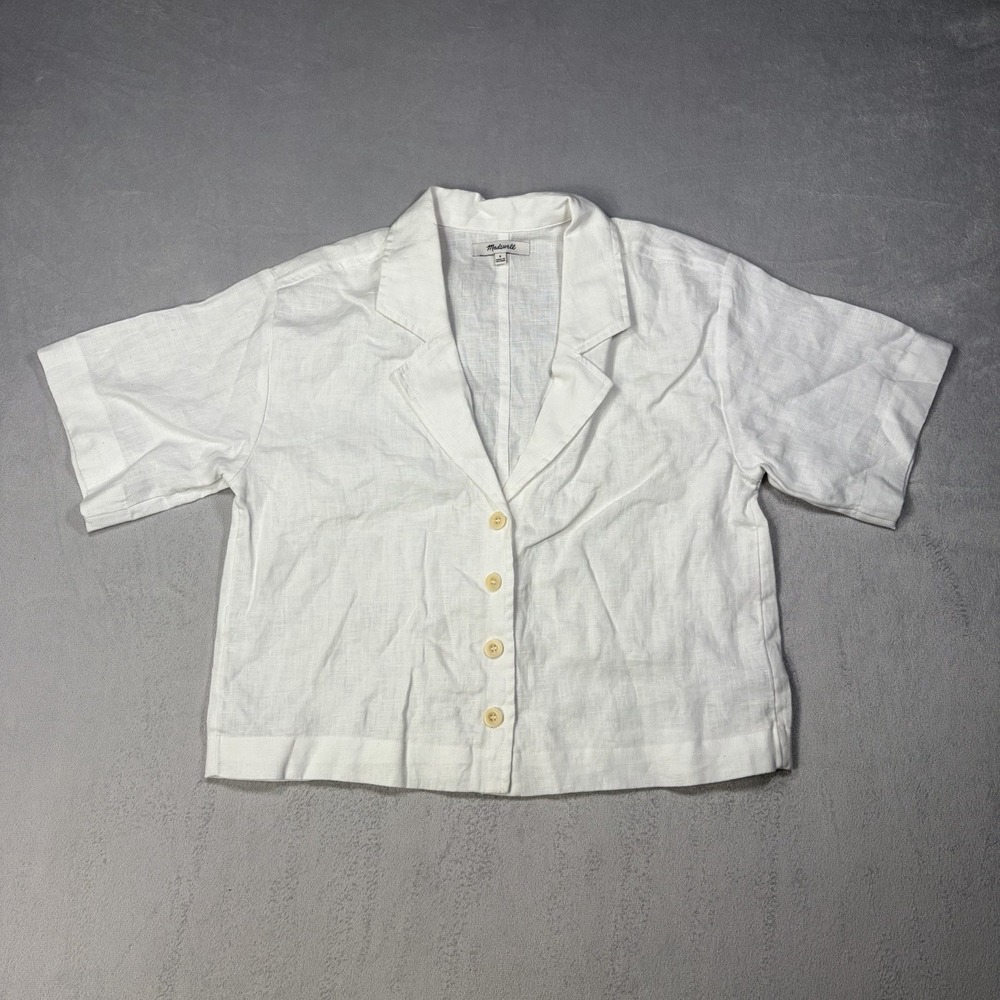 Madewell Shirt Women's Size Small 100% Linen White